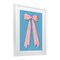 Stupell Industries Pink Satin Bow on Blue Framed Print Under Glass, design by Jilly Jack Designs